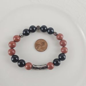 Alex and Ani Rafaelian Silver Red Beaded Bracelet